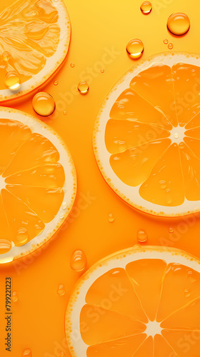 Orange gradient background with bubbles floating on it