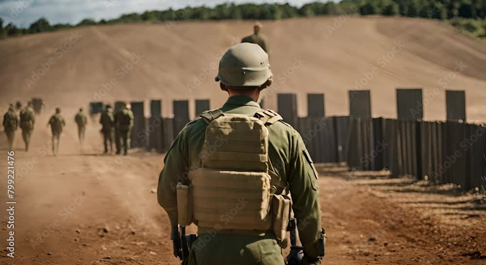 Soldiers in military training. Soldiers in military training.