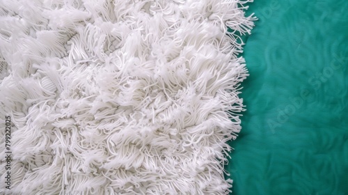 Fluffy Carpet on Green Background Generative AI