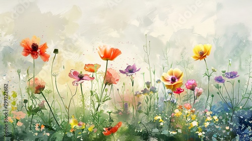 a wonderful image of beautiful  colorful flowers  generated by AI