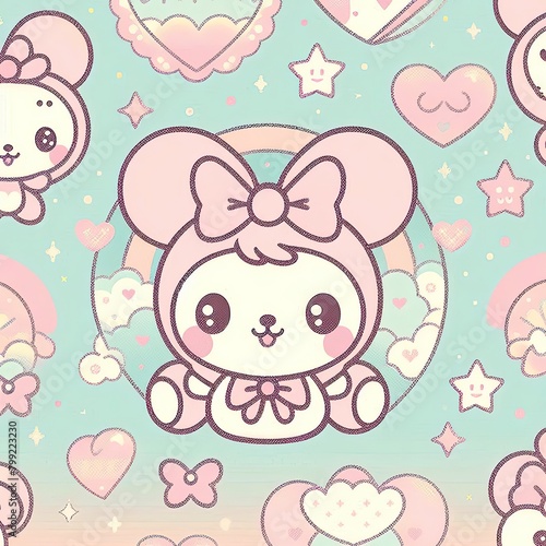 pattern with pink baby