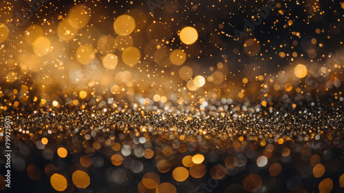 Golden bokeh lights creating a dazzling and opulent ambiance