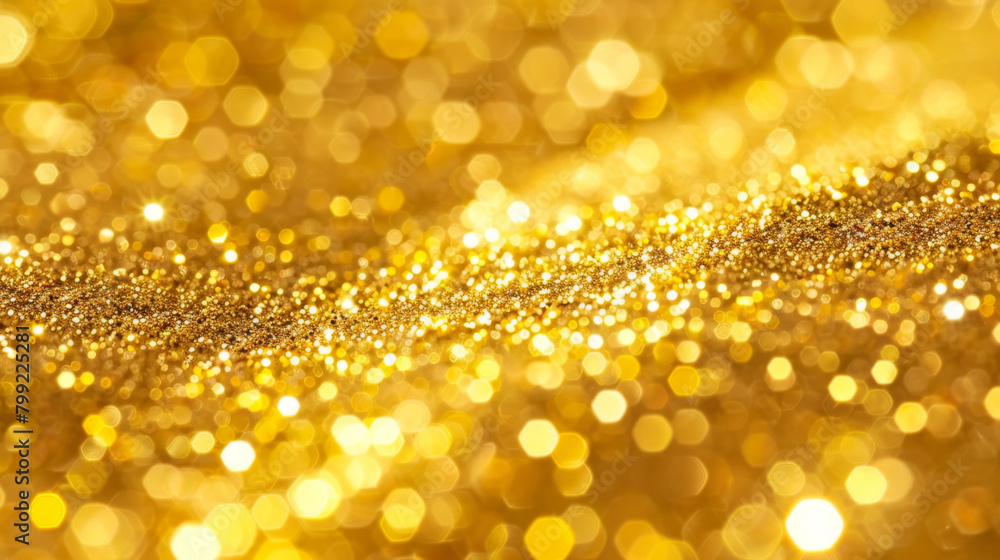 Abstract background of radiant golden glitter with a defocused effect and shimmering texture Abstract background of radiant golden glitter with a defocused effect and shimmering texture