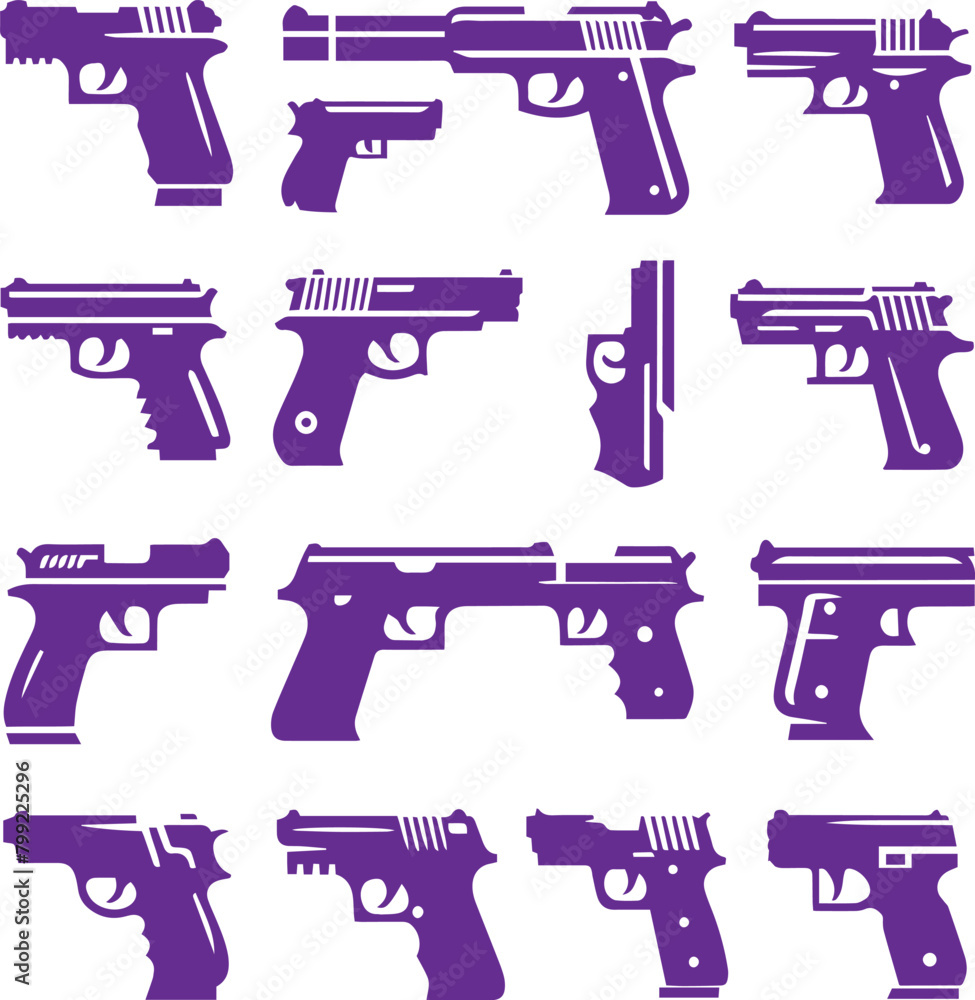 Gun logo collection set