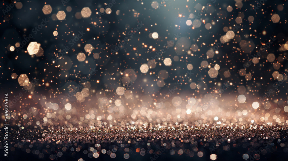 Abstract shimmering bokeh lights with defocused particles creating a dreamy background