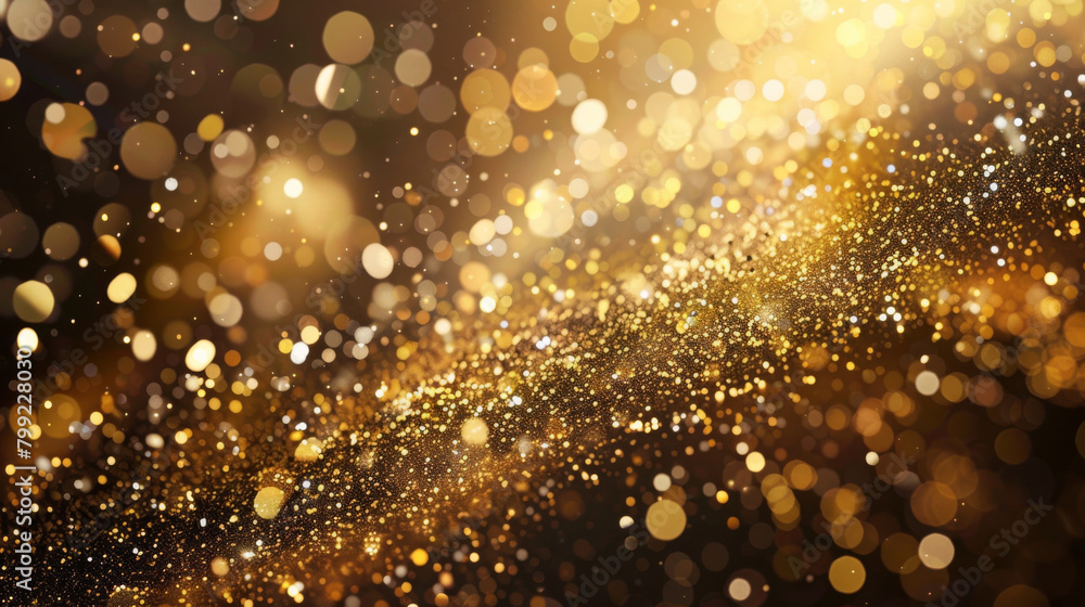 Golden sparkling lights with bokeh effect, perfect for creating a festive background Golden sparkling lights with bokeh effect, perfect for creating a festive background
