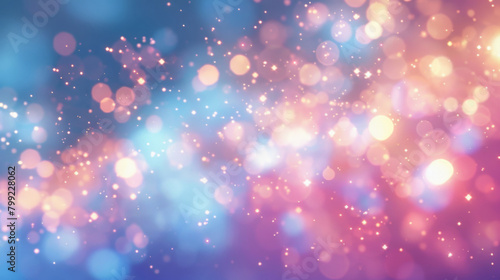 Dreamy abstract bokeh lights in pink and blue hues for magical backdrops