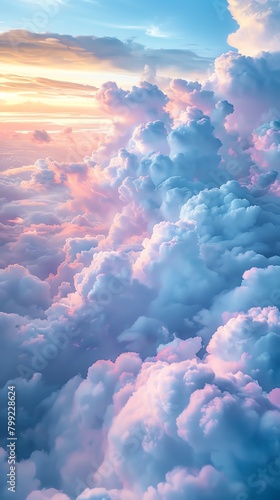 A beautiful sky full of pink, blue, and purple clouds.
