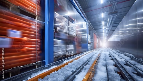 Comprehensive Fresh Product Logistics with Cold Storage and Temperature Control. Concept Cold Storage Solutions, Temperature Monitoring, Fresh Product Handling, Efficient Logistics photo