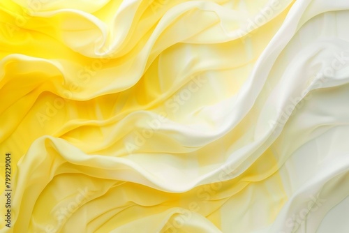 Abstract yellow and white background with wavy silk fabric