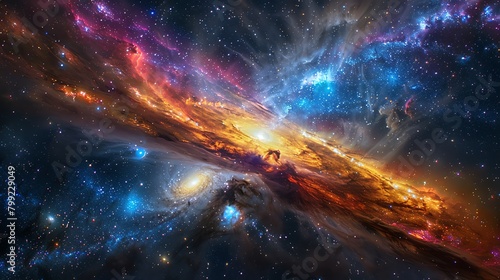 Explore the infinite beauty of the cosmos with this stunning space image. Witness the vibrant colors and intricate details of galaxies, nebulae, and stars.