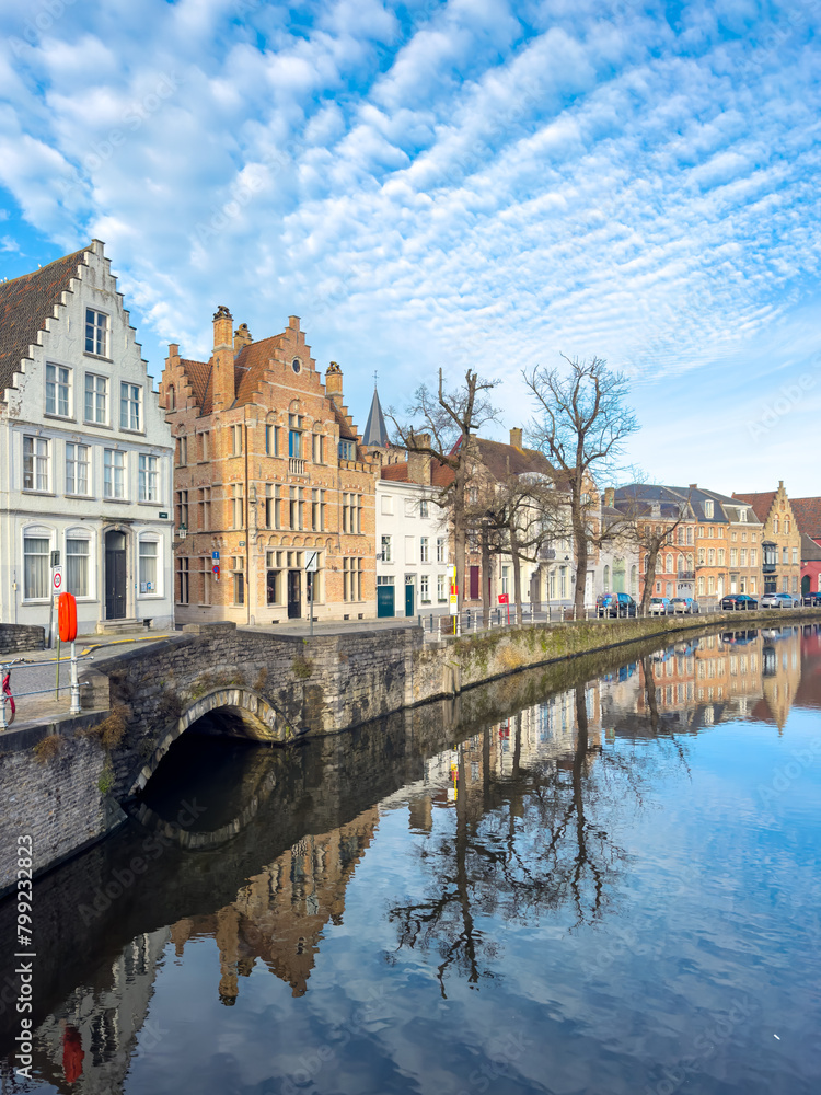 Belgium historic building view famous place to tourism, Bruges, Belgium historic canals at daytime