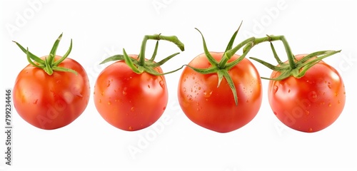 set of fresh red tomatoes cutout on isolated transparent PNG Background