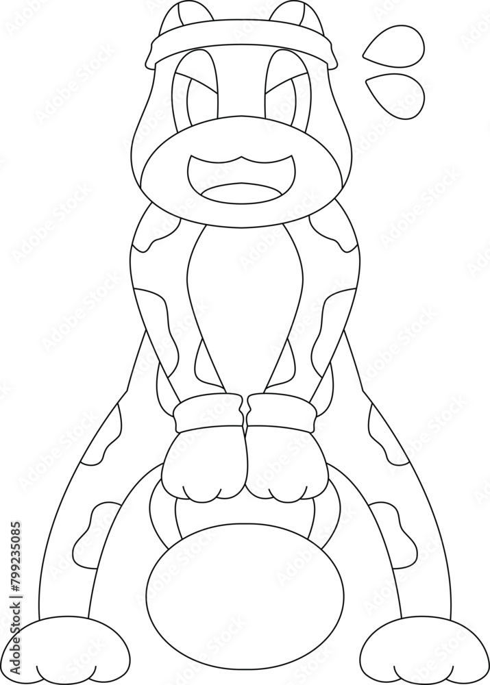 Frog Bodybuilder Dumbbell Bodybuilding Animal Vector Graphic Art Illustration