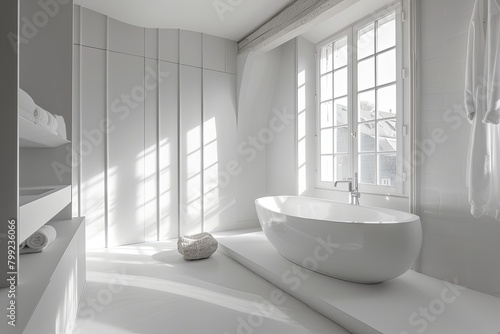 Minimalist White Interior Bath Retreat  Serene Luxury Gallery
