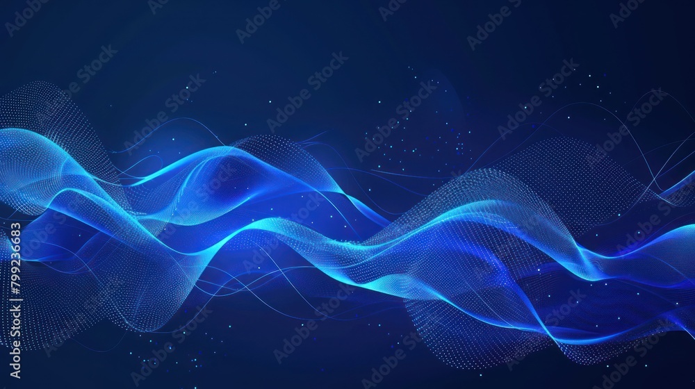 Background of abstract lines that form waves on a dark blue background.