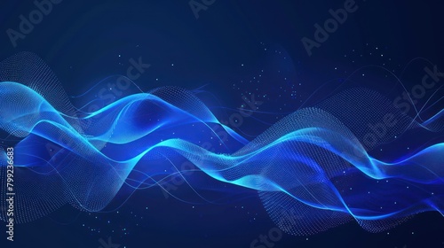 Wallpaper Mural Background of abstract lines that form waves on a dark blue background. Torontodigital.ca