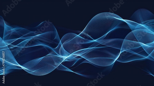 Background of abstract lines that form waves on a dark blue background. © diwek