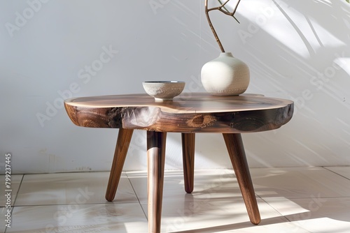 Walnut Wood Innovation: Crafted Coffee Tables with Plywood and Ceramic Fusion