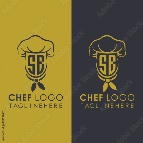 SB initial monogram for chef cooking logo with creative style design.	
