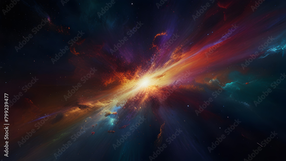 vibrant galactic explosion in the depths of outer space