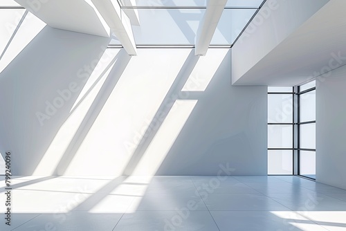 Geometry Light Shadows: Modern Atrium Interior Design in Minimalistic Space