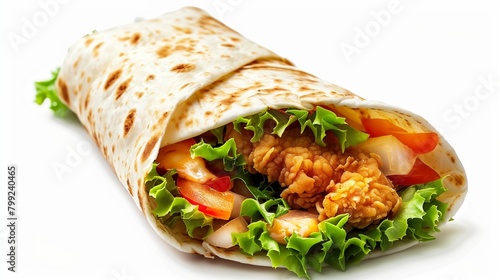 Mexican Wrap cutout on isolated transparent PNG Background