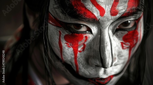 Traditional Mask - Festive and Sombre Red Daemon Mask for Culture and Festival