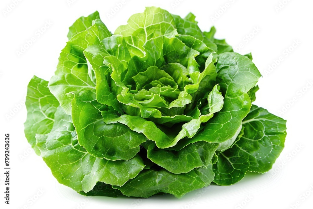 Fresh and Crisp Iceberg Lettuce Isolated on White Background. Perfect for Diet and Healthy Eating Fresh and Crisp Iceberg Lettuce Isolated on White Background. Perfect for Diet and Healthy Eating