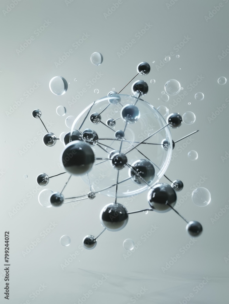 Obraz premium NH3 Molecule: A Science Experiment on Ammonia's Role in Fertilizer and Chemistry - Globe Ball