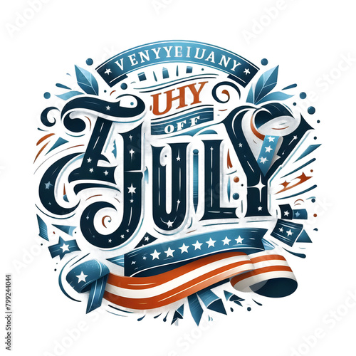 Typography American Flag 4th July Sublimation