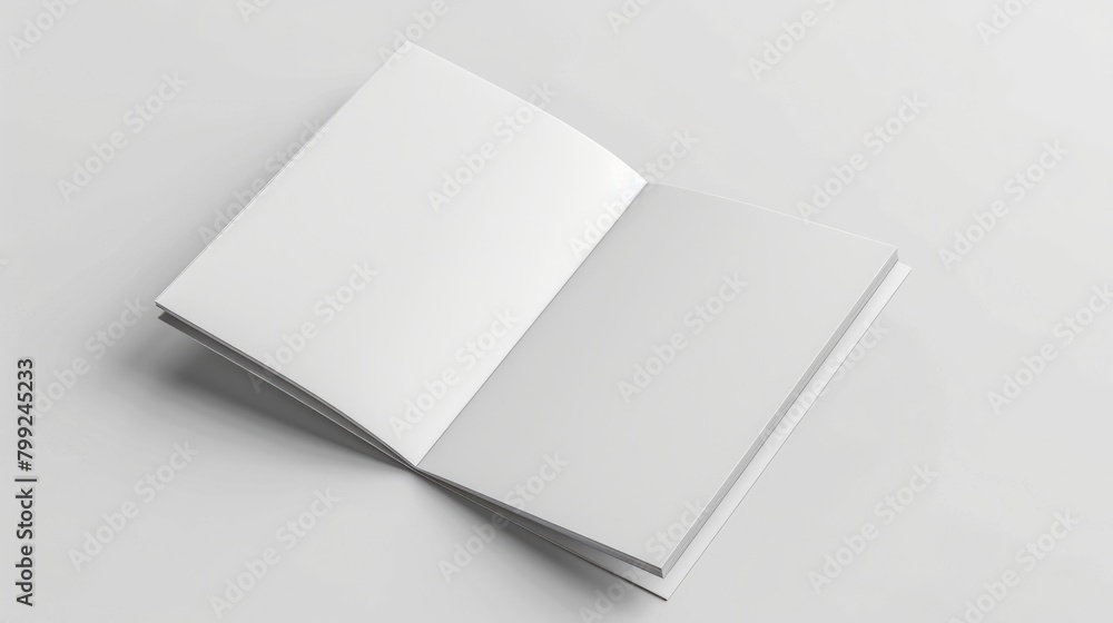 Square Bi-Fold Brochure Mockup on White Background - 3D Illustration for Leaflet, Booklet Square Bi-Fold Brochure Mockup on White Background - 3D Illustration for Leaflet, Booklet