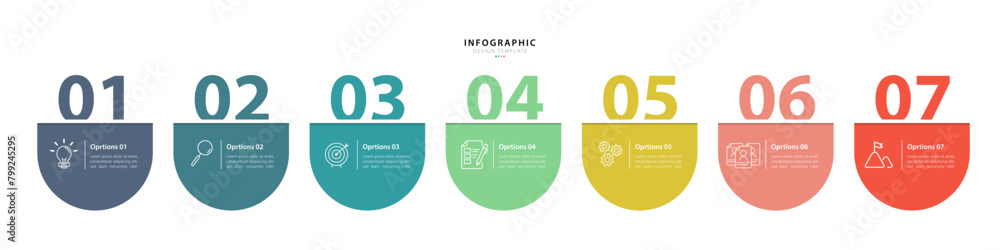 Timeline Creator infographic template. 7 Step timeline journey, calendar Flat simple infographics design template. presentation graph. Business concept with 7 options, vector illustration. Timeline Creator infographic template. 7 Step timeline journey, calendar Flat simple infographics design template. presentation graph. Business concept with 7 options, vector illustration.