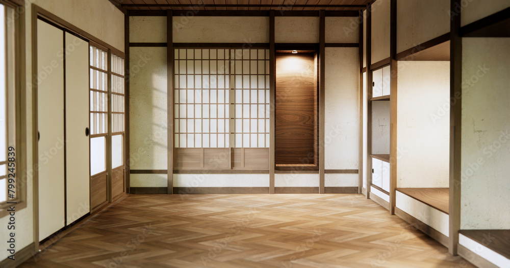 Empty room, original Japanese style mixed with modern minimal. Empty room, original Japanese style mixed with modern minimal.