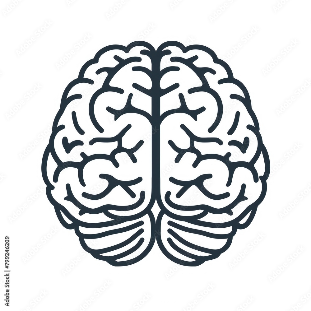 Brain Glyph. Icon of Brain in Simplistic Glyph Style for Thinking and Intelligence Concepts Brain Glyph. Icon of Brain in Simplistic Glyph Style for Thinking and Intelligence Concepts