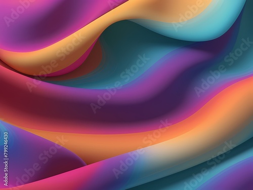 The colorful background of silk fabric, smooth and shiny like a rainbow  photo