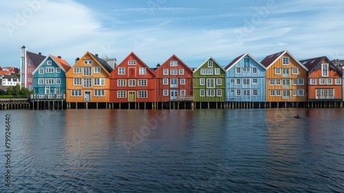 Charming Trondheim City: Colorful Waterside Architecture and Buildings 