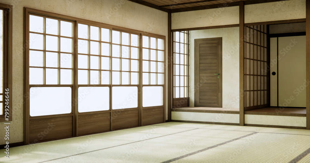 Obraz premium Empty room, original Japanese style mixed with modern minimal.