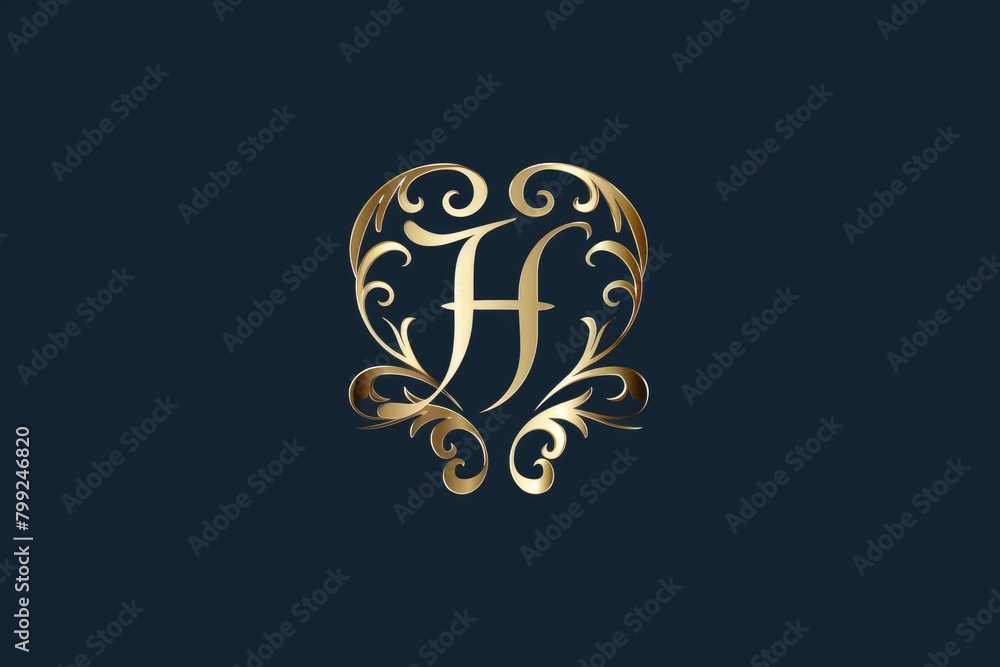 Luxurious Gold FH Monogram Logo for Modern Business and Corporate Branding. Elegant and Classical Luxurious Gold FH Monogram Logo for Modern Business and Corporate Branding. Elegant and Classical