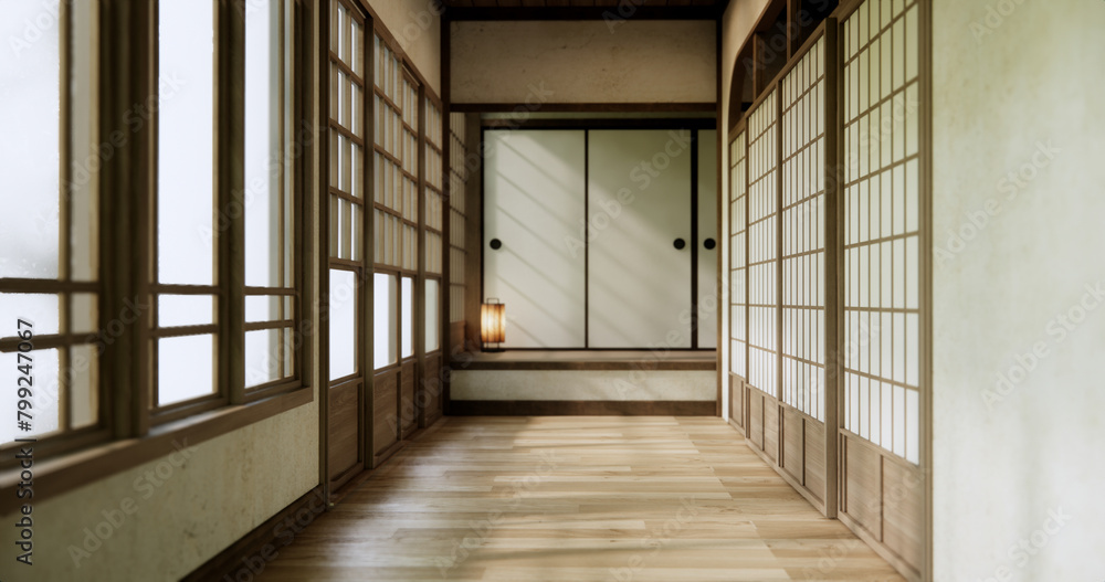 Empty room, original Japanese style mixed with modern minimal. Empty room, original Japanese style mixed with modern minimal.