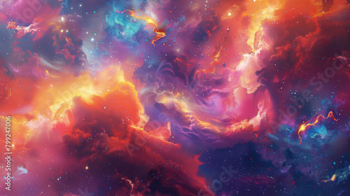 Colorful space nebula abstract image - perfect for backgrounds and creative projects