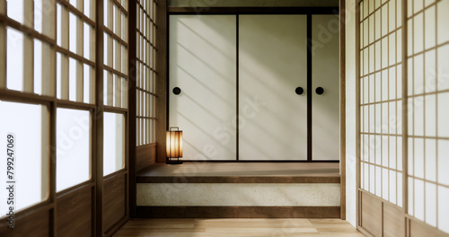 Empty room  original Japanese style mixed with modern minimal.