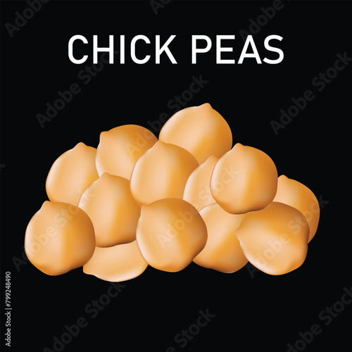 Heap of chickpeas. Vector illustration.