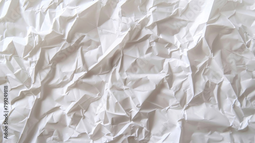 Detailed high-resolution photo of a crumpled white paper surface