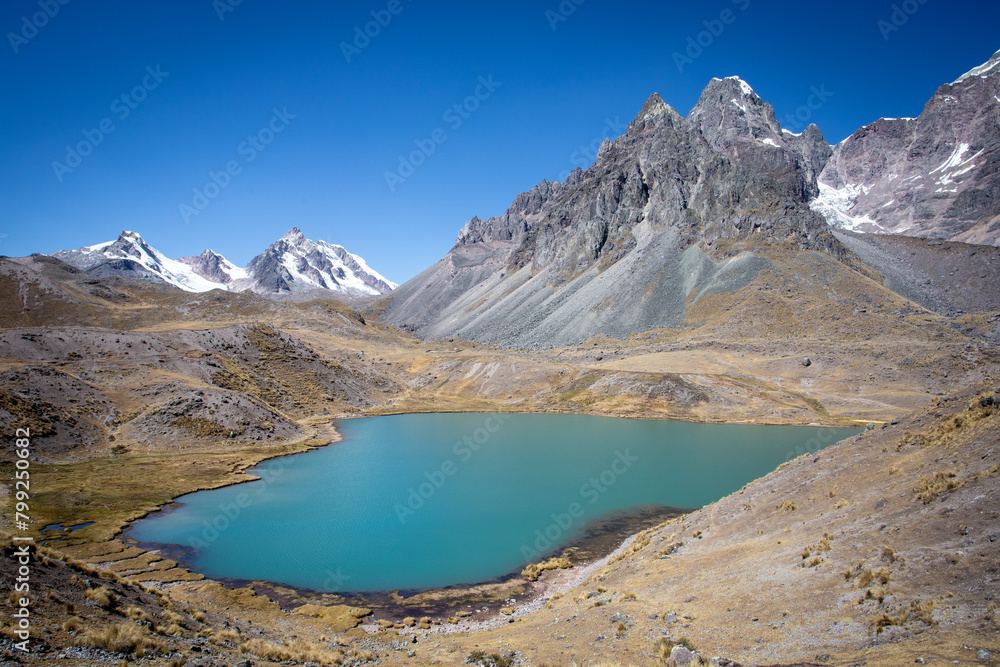 Fototapeta premium Seven lakes of Ausangate, Cusco Peru.