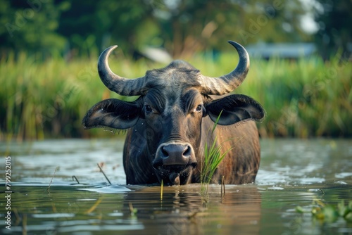 Water Buffalo Grazing in Isan Thailand: A Snapshot of Siam's Countryside