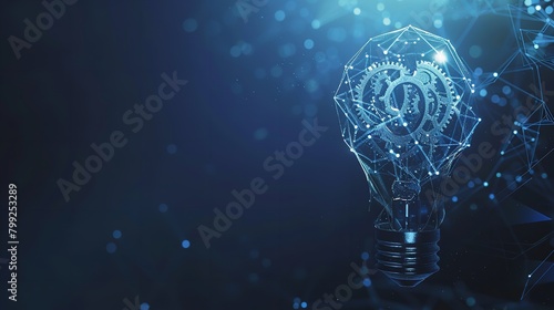 Abstract Light Bulb with Gears Inside. Innovation Concept