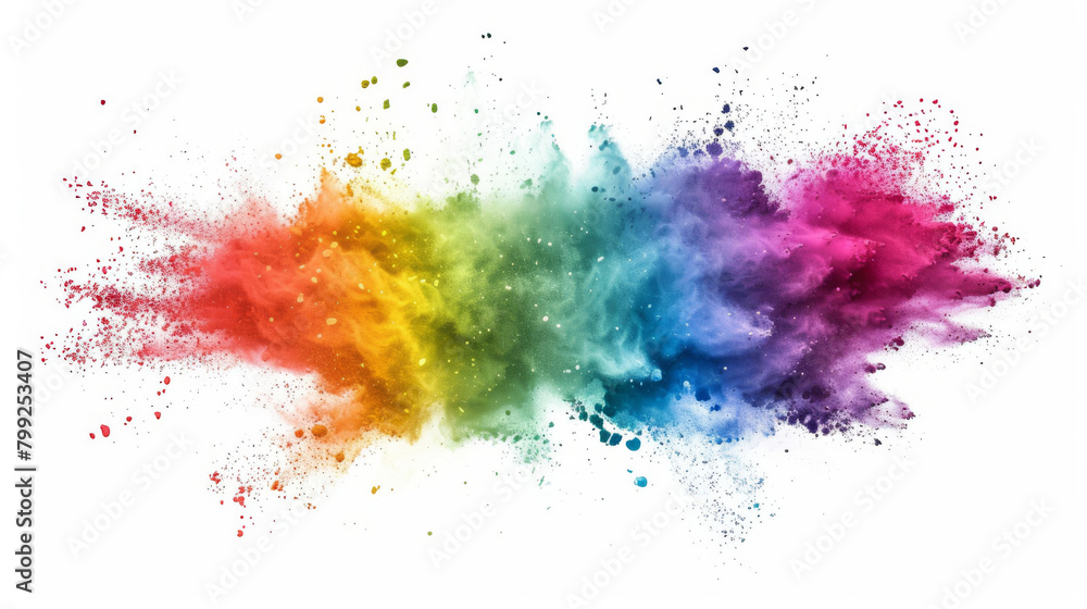 Vibrant explosion of colorful powder creating a dynamic and lively backdrop