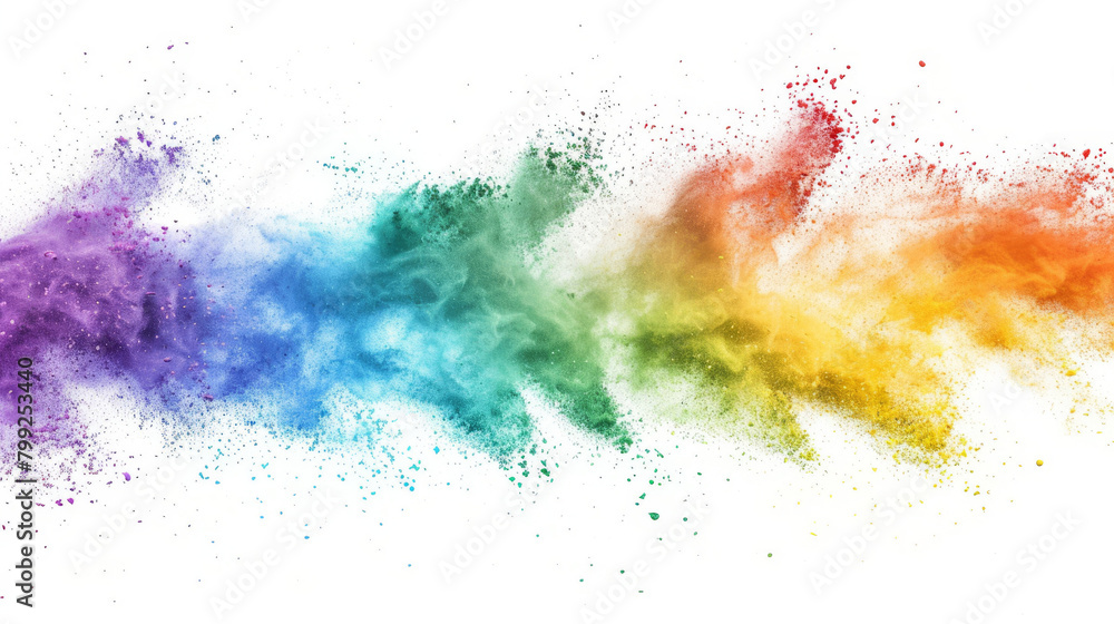 Energetic display of vibrant multicolored dust clouds bursting Energetic display of vibrant multicolored dust clouds bursting