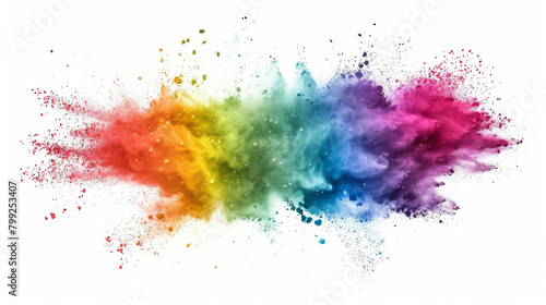 Vibrant explosion of colorful powder creating a dynamic and lively backdrop photo